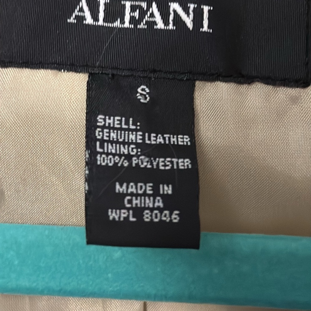 Alfani genuine leather blazer with snake skin look - Picture 3 of 5